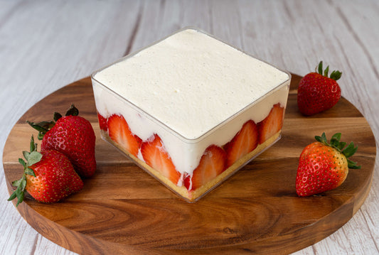 keto box cake - strawberry shortcake